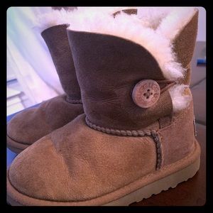 Mini bailey ugg girls kids brown caramel boots 10